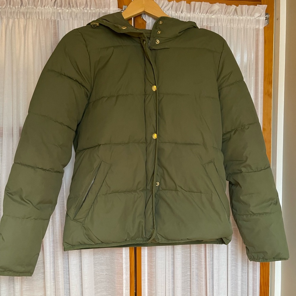 J. Crew Olive Green Puffer Jacket
